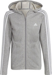 Bluza dla dzieci adidas Essentials 3-Stripes Full-Zip Hoodie szara IC3635