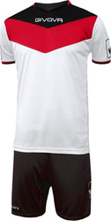 Komplet Givova Kit Campo biało-czerwono-czarny KITC53 1210