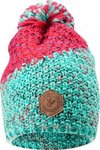 Dziecięca czapka zimowa z pomponem Bejo Zijo zielono-różowa