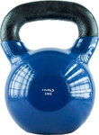 Kettlebell odważnik treningowy żeliwny pokryty winylem HMS KNV32 niebieski 32 kg