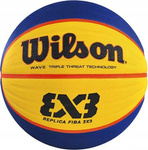 Piłka do koszykówki koszykowa Wilson Fiba 3x3 replica RBR żółto-niebieska WTB1033XB
