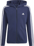 Bluza dla dzieci adidas Essentials 3-Stripes Full-Zip Hoodie granatowa IB1667
