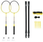 Zestaw rakiet do badmintona lotki z piór 3 sztuki siatka 600x60cm pokrowiec Nils NRZ262 aluminium