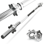 Stalowy gryf prosty sztanga Allright 182 cm 2 sztuki zacisków z gumowymi uszczelkami do 120 kg 27 mm