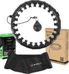 Zestaw hula hop plus size hhw12 black z wypustkami i obciążnikiem HMS pas br163 red