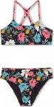 Dziecięcy strój kąpielowy dwuczęściowy O'neill MIX AND MATCH TROPICS BIKINI black/blue bluemchen rozmiar 140