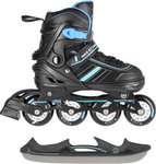Łyżworolki z wym. pł. hokejową Nils Extreme nh18191 2w1 czarno-niebieski rozm.l(39-43)