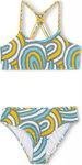 Dziecięcy strój kąpielowy dwuczęściowy O'neill MIX AND MATCH TROPICS BIKINI blue rainbow stripe rozmiar 140