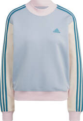 Bluza damska adidas Essentials 3-Stripes Half-Neck Fleece błękitno-kremowa IL3292