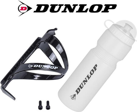 Bidon rowerowy Dunlop  750ml z koszykiem biały 