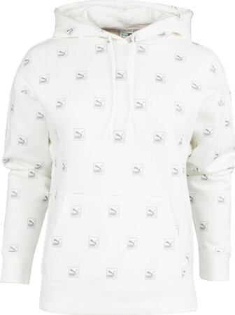 Bluza damska Puma Brand Love AOP Hoodie FL biała 535706 02