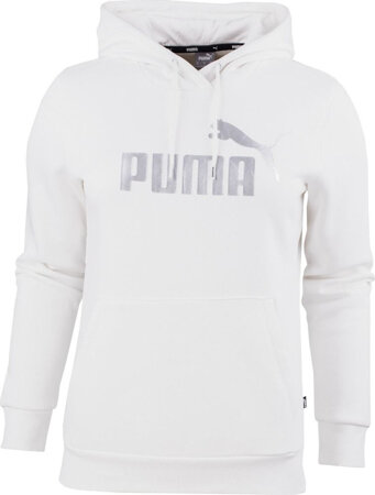 Bluza damska Puma ESS  Metallic Logo Hoodie FL biała 849958 02