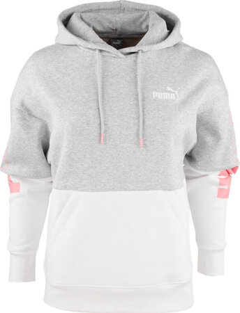 Bluza damska Puma Power Colorblock Hoodie FL szaro-biała 676023 04