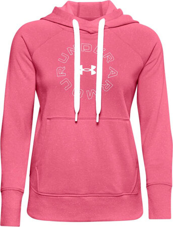 Bluza damska Under Armour Rival Fleece Metallic Hoodie różowa 1356323 668