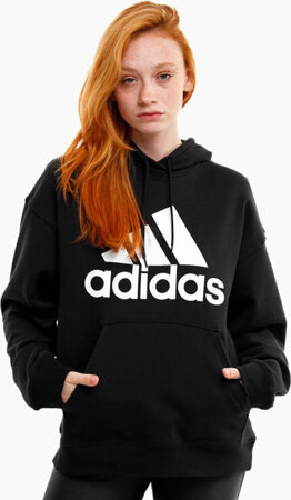 Bluza damska adidas Essentials Big Logo Oversized French Terry Hoodie czarna HR4934