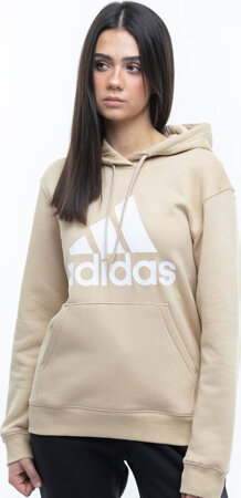 Bluza damska adidas Essentials Big Logo Regular Fleece Hoodie beżowa IR9330