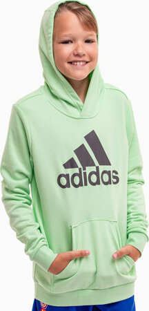 Bluza dla dzieci adidas Big Logo Essentials Cotton Hoodie jasnozielona IS2591