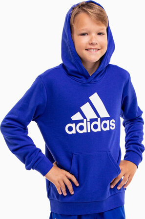 Bluza dla dzieci adidas Big Logo Essentials Cotton Hoodie niebieska IC6834