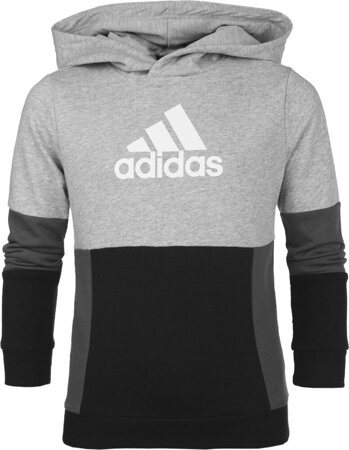 Bluza dla dzieci adidas Colourblock Hoodie szaro-czarna HN8563