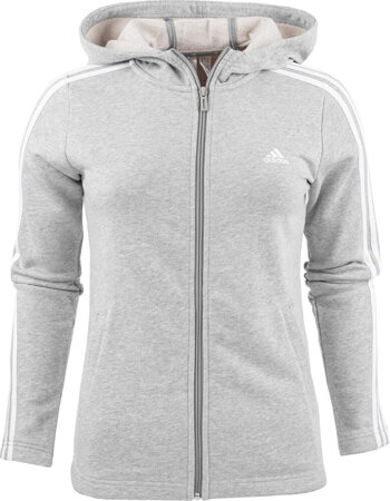 Bluza dla dzieci adidas Essentials 3-Stripes Full-Zip Hoodie szara IC3635