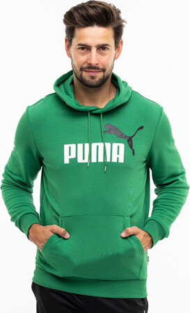 Bluza męska Puma ESS  2 Col Big Logo Hoodie TR zielona 586765 86