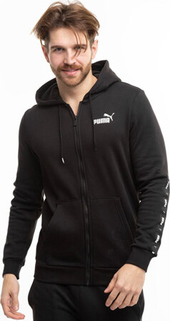 Bluza męska Puma ESS  Tape Full-Zip Hoodie TR czarna 848768 01