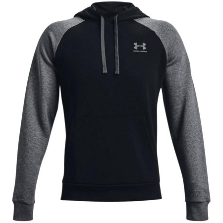 Bluza męska Under Armour Rivial Flecee Colorblock czarno-szara HD1366357 001