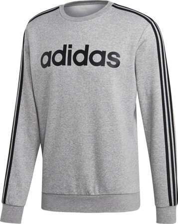 Bluza męska adidas Essentials 3 Stripes Crewneck Fleece szara EI4902