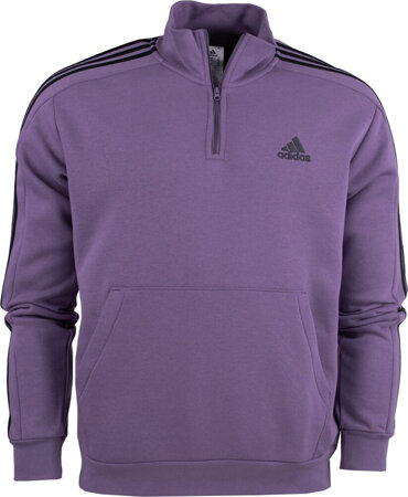 Bluza męska adidas Essentials Fleece 3-Stripes 1/4-Zip fioletowa IJ8912