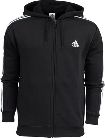 Bluza męska adidas Essentials Fleece 3-Stripes Full-Zip czarna IB4029