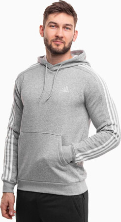 Bluza męska adidas Essentials Fleece 3-Stripes Hoodie szara IJ6474