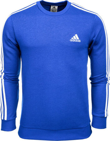 Bluza męska adidas Essentials French Terry 3-Stripes niebieska HE1832