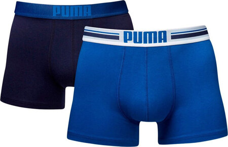 Bokserki męskie Puma Placed Logo Boxer 2P niebieskie, granatowe 906519 01