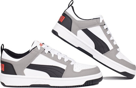 Buty dziecięce Puma Rebound Layup Lo SL biało-szare 370490 20