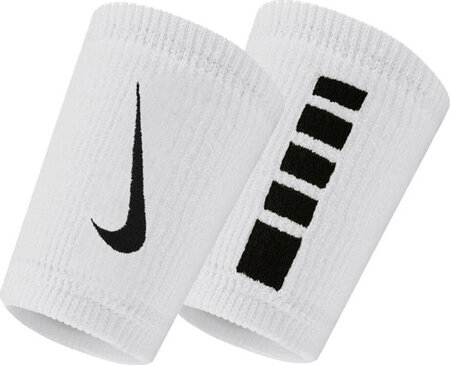 Frotki na nadgarstek Nike Elite Doublewide Wristbans 2 szt. biało-czarne N1006700101OS