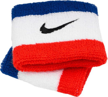 Frotki na nadgarstek Nike Swoosh niebiesko-biało-czerwone 2 szt. N0001565620