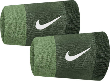 Frotki na nadgarstek Nike szerokie Swoosh 2 szt. zielone N0001586314OS