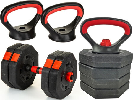 Hantla do ćwiczeń kompozytowa kettlebell przyrząd do pompek 3w1 10kg Eb fit