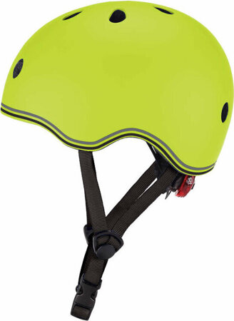 Kask na rower rolki hulajnogę deskorolkę dziecięcy Globber Kids z tylną lampką LED rozmiar XXS / kolor limonkowa zieleń 506-106