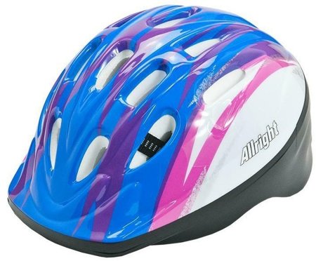 Kask rowerowy na rolki deskorolkę Allright Junior niebiesko-różowy rozmiar S 48 - 52 cm