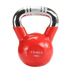 Kettlebell żeliwny HMS KTC06 uchwyt chrom radełkowany 6 kg czerwony