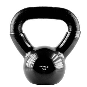 Kettlebell żeliwny pokryty winylem HMS KNV06 czarny 6 KG