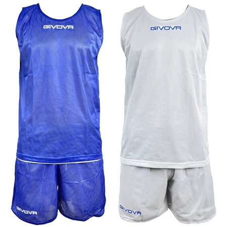 Komplet strój koszykarski spodenki + koszulka Givova Double niebiesko-biały