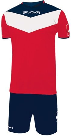 Komplet strój piłkarski koszulka + spodenki Givova Kit Campo czerwono-granatowy KITC53 1204
