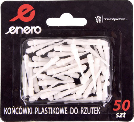 Końcówka dart do rzutek plastikowe - spare 50 szt białe Enero  