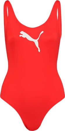 Kostium kąpielowy damski Puma Swim Women Swimsuit 1P czerwony 907685 02