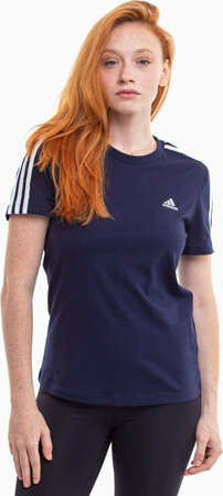 Koszulka damska adidas Essentials Slim 3-Stripes Tee granatowa IM2791