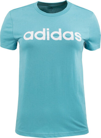 Koszulka damska adidas Loungewear Essentials Slim Logo Tee błękitna IC0629