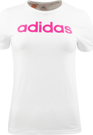 Koszulka dla dzieci adidas Essentials Linear Logo Cotton Slim Fit Tee biała IC3150