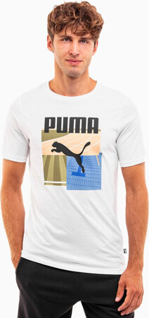 Koszulka męska Puma Graphics Summer Sports Tee II biała 627909 02